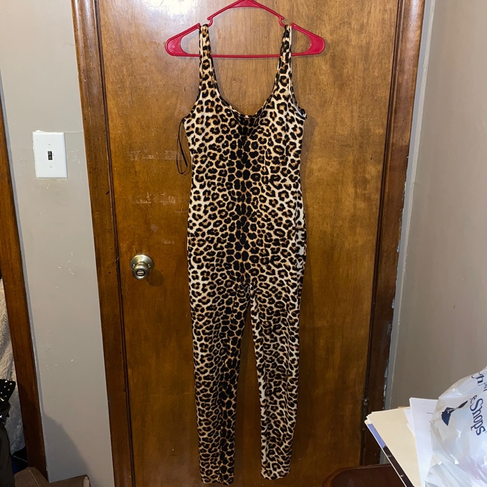 Akira Sleeveless Leopard Jumpsuit